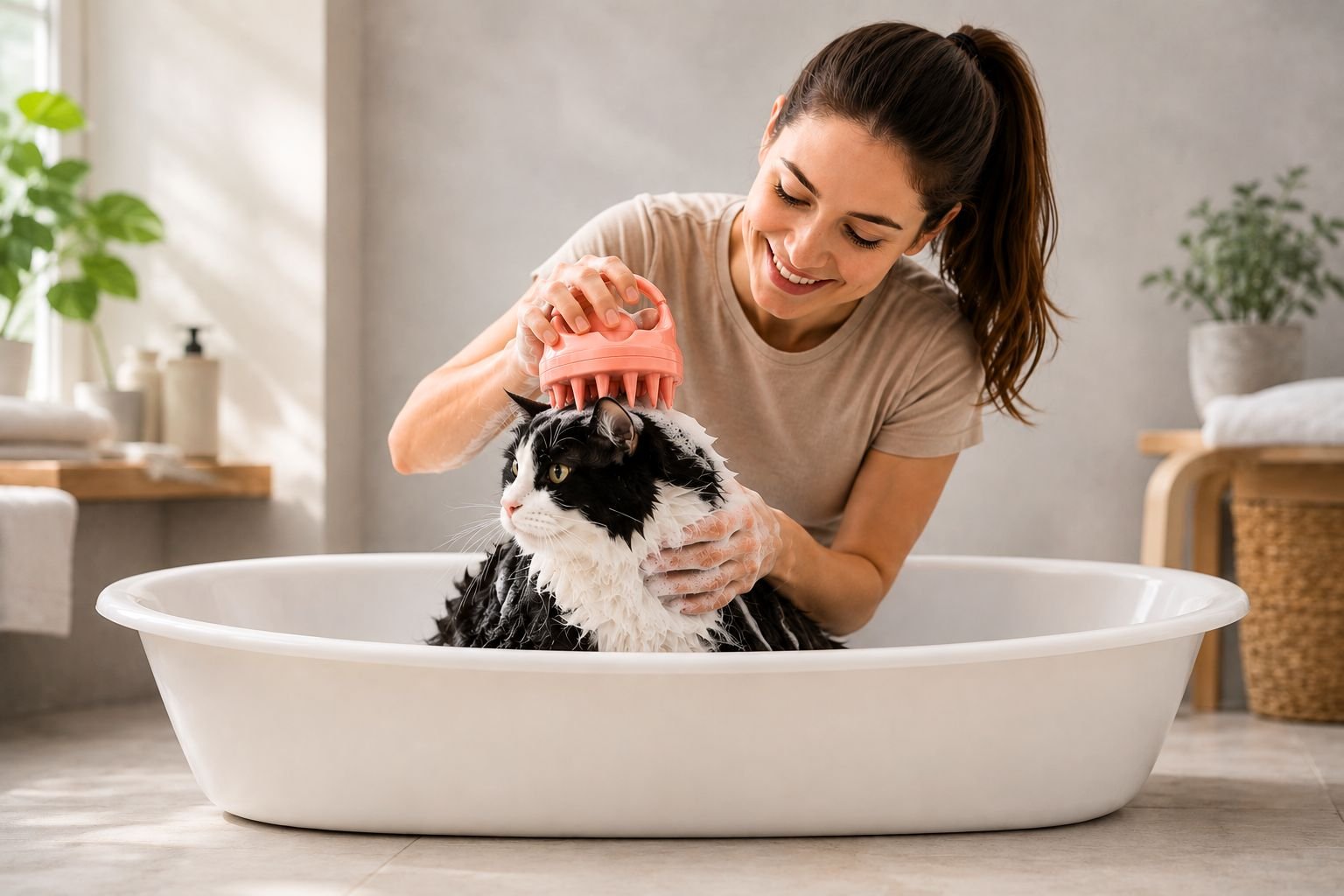 Using the MADAK silicone scalp scrubber